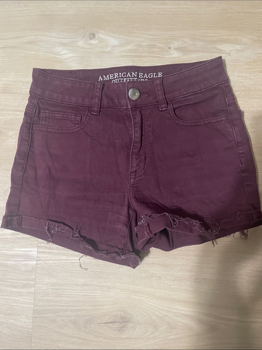 American Eagle Outfitters Burgundy Denim Shorts